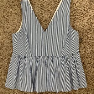 J. Crew blue & white striped top